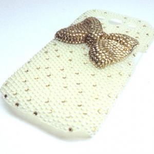 Pearl Cell Phone Bling Rhinestone Case With Bow..
