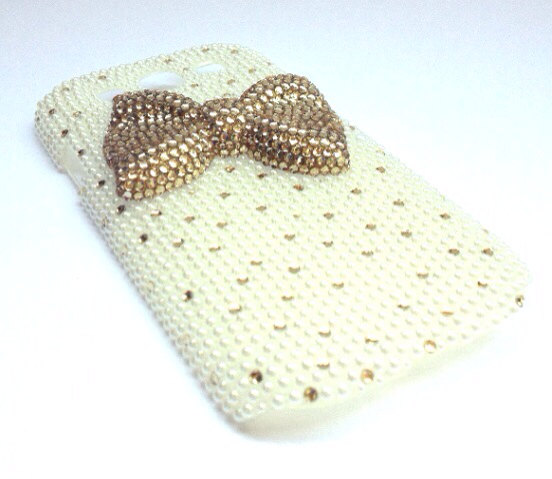Pearl Cell Phone Bling Rhinestone Case With Bow For Samsung Galaxy S3 ...