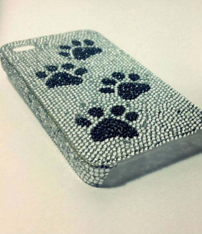 Dog Paws Bling Case Custom Rhinestone Case Cell Phone Case